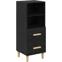 vidaXL Sideboard Schwarz Eichen-Optik 34 x 34,5 x 90 cm Holzwerkstoff
