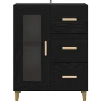 vidaXL Sideboard Schwarz Eichen-Optik 69,5 x 34 x 90 cm Holzwerkstoff
