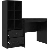 vidaXL Schreibtisch Schwarz Eichen-Optik 125,5 x 50 x 127 cm 2 stk.
