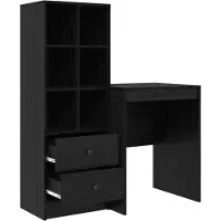 vidaXL Schreibtisch Schwarz Eichen-Optik 105,5 x 50 x 127 cm 2 stk.