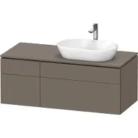 Duravit L-Cube Konsolenwaschtischunterbau wandhängend, inklusive Konsolenplatte, 4 Auszüge, Becken rechts, 1220x482x550mm, LC4874090900000, Farbe: Flannel Grey Seidenmatt Lack