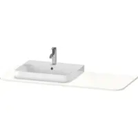 Duravit Waschtisch-Konsole Happy D.2 Plus 130x55cm, m 1 Ausschn, Beck. li, we matt
