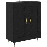 vidaXL Sideboard Schwarz Eichen-Optik 69,5 x 34 x 90 cm Holzwerkstoff