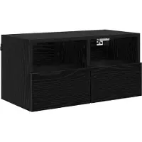 vidaXL TV-Wandschrank Schwarz Eichen-Optik 60 x 30 x 30 cm