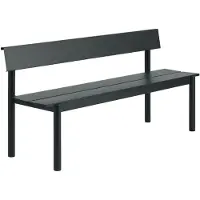 Muuto - Linear Steel Bank mit Rückenlehne, 170 cm, schwarz