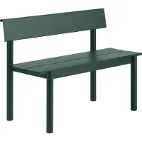 Muuto - Linear Steel Bank mit Rückenlehne, 110 cm, dunkelgrün