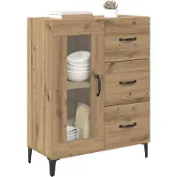 vidaXL Sideboard Artisan-Eiche 69,5 x 34 x 90 cm Verbundholz und Eisen