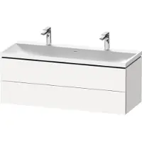 Duravit L-Cube c-shaped Set wandhängend, 2 Schubkästen, 2 Waschplätze, ohne Überlauf, 2 Hahnlöcher, 1200x480x480mm, LC6954O18180000