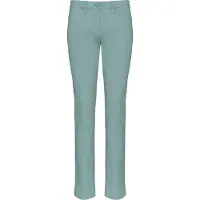 Kariban Damen Chino Hose, enzymgewaschen, mit Used-Look, schrägen Seitentaschen und Paspel-Gesäßtaschen