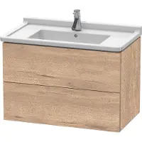Duravit L-Cube Waschtischunterbau wandhängend, 2 Schubkästen, 820x558x469mm, LC626505555, Farbe: Eiche Marmoriert Dekor
