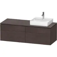 Duravit L-Cube Konsolenwaschtischunterbau wandhängend, inklusive Konsolenplatte, 4 Auszüge, Becken rechts, 1420x482x550mm, LC4870R72720000, Farbe: Eiche Dunkel gebürstet Echtholzfurnier