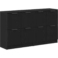 vidaXL Sideboard 2 pcs Schwarz Eichen-Optik 60 x 30 x 70 cm