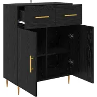 vidaXL Sideboard Schwarz Eichen-Optik 69,5 x 34 x 90 cm Holzwerkstoff