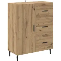 vidaXL Sideboard Artisan-Eiche 69,5 x 34 x 90 cm Verbundholz und Eisen