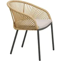 House Nordic Novella, Gepolsterter Sitz, Polyester, Sand, Harte Rückenlehne, Aluminium, Sand