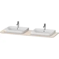 Duravit Konsolenplatte HAPPY D.2 PLUS 16x1600x550mm m 2 Ausschnitten ta s-matt taupe supermatt