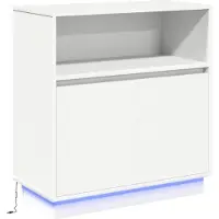 vidaXL LED-Sideboard Weiß 71 x 34,5 x 75 cm Holzwerkstoff