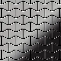ALLOY Mosaik Fliese Massiv Metall Edelstahl Hochglanz Grau 1,6mm Kismet-s-s-m 1 Paket mit 10 Matten 0,86 m2 Grau