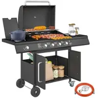 Outsunny -Gasgrill-129,5L x 56B x 110H cm-Schwarz