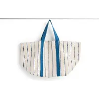 HAY - Outdoor Market Picnic Bag - Medium - Beige mit Blauer Streife
