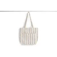 HAY - Outdoor Market Tote Bag - Medium - Beige mit Blauer Streife