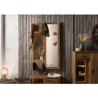WOLF Wandgarderobe Akazie 88x27x148 natur lackiert BARK #121