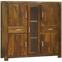 MASSIVMOEBEL24.DE Highboard Sheesham 145x42x140 braun lackiert METRO LIFE #107