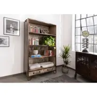 MASSIVMOEBEL24.DE Regal Mango 100x45x180 braun lackiert HEAVY INDUSTRY #213