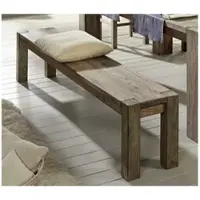 MASSIVMOEBEL24.DE Bank Sheesham 160x35x45 grau geölt NATURE GREY #140