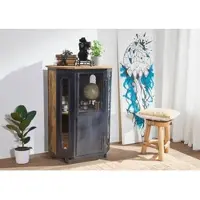 MASSIVMOEBEL24.DE Vitrine Mango 76x60x120 natur lackiert RAILWAY #130