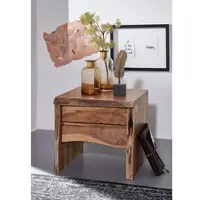 MASSIVMOEBEL24.DE Nachttisch Akazie 45x40x45 natur lackiert PURE ACACIA #311
