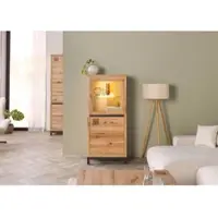MASSIVMOEBEL24.DE Vitrine Kernbuche 65x40x148 natur geölt VILLANDERS #104