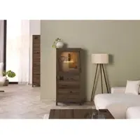 MASSIVMOEBEL24.DE Vitrine Kernbuche 65x40x148 tabacco braun geölt VILLANDERS #204