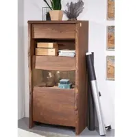 MASSIVMOEBEL24.DE Vitrine Akazie 71x45x147 braun lackiert PURE ACACIA #210