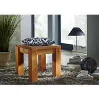 MASSIVMOEBEL24.DE Hocker Sheesham 45x45x45 braun geölt NATURE BROWN #108