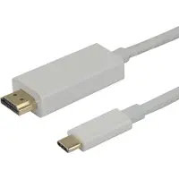 Deltaco USB-C - HDMI cable, 4K UHD, gold plated, 3m, white