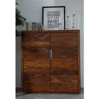MASSIVMOEBEL24.DE Highboard Sheesham 120x50x130 walnuss lackiert DUKE #117
