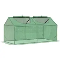STILVORA Foliengewächshaus Mini Tomatenhaus 120x60x60 cm Grün mit aufrollbarem Fenster, wasserdichte UV beständige Abdeckung, stabiler Stahlrahmen