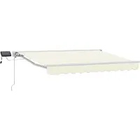 vidaXL Manueller Markisenrahmen mit LEDs Creme und Weiß 3,5 x 2 m