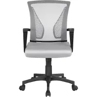 Yaheetech Bürostuhl Schreibtischstuhl ergonomischer Drehstuhl Chefsessel höhenverstellbar Sportsitz Mesh Netz Stuhl Grau