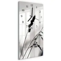 Tulup Glasuhr Wanduhr Küchenuhr Echt-Glas 30x60 Korn Mehrfarbig