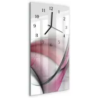 Tulup Glasuhr Wanduhr Küchenuhr Echt-Glas 30x60 Muster Mehrfarbig