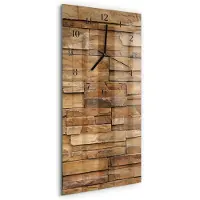 Tulup Glasuhr Wanduhr Küchenuhr Echt-Glas 30x60 Wand Braun