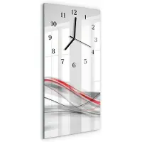 Tulup Glasuhr Wanduhr Küchenuhr Echt-Glas 30x60 Curve Mehrfarbig