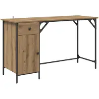 vidaXL Computertisch Artisan-Eiche Holzwerkstoff 131 x 48 x 75 cm