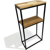 FLEXISTYLE Schmaler Konsolentisch Schmal Flurtisch, Kleiner Ausstellungstisch, Sofatisch für kleinen Raum, für Eingang Flur Schwarz metall holz eihe