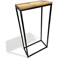 FLEXISTYLE Schmaler Konsolentisch Schmal Beistelltisch, Flurtisch, Kleiner Ausstellungstisch, Sofatisch für kleinen Raum, für Eingang Flur Schwarz metall holz