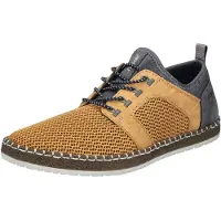 Rieker Herren Slipper Sneaker mit Gummizug und Strukturoberfläche B5252, Größe:45 EU, Farbe:Gelb