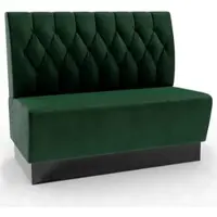 BIG Möbel Gastro Sitzbank Amsterdam | 120 cm breit | Samtstoff in Grün | Diamant | Dinerbank
