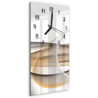 Tulup Glasuhr Wanduhr Küchenuhr Echt-Glas 30x60 Abstrakt Mehrfarbig